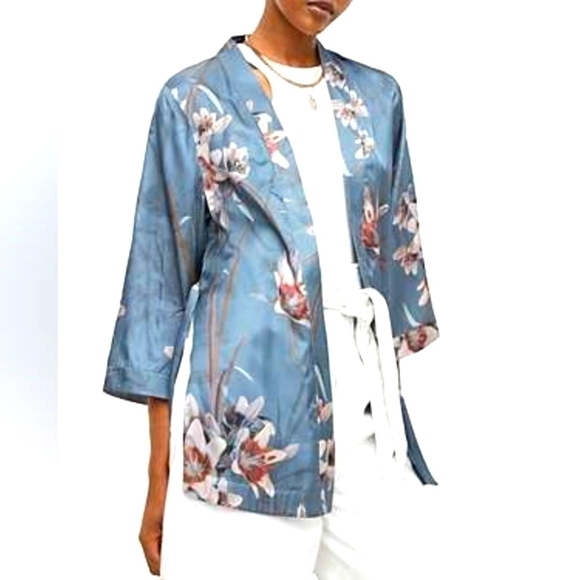 Nwt All Saints Carina Kuroyuri Floral Print Kimono Jacket Size 8 - Picture 3 of 6